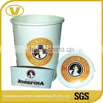 1000ml disposable soup paper cup with lid and recycled paper sleeve