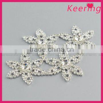 Latest Four Flowers Rhinestone Embellishment Sew on Garment WRE-260 Quality Choice photo-3
