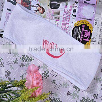 white microfiber headband with LOGO polyester fibre headband