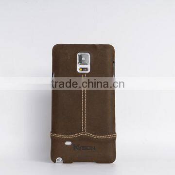 Genuine leather PC case for samusng galaxy note 4