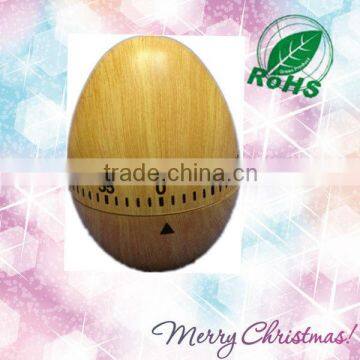 Wood Made Egg Shaped Mechanical Timer