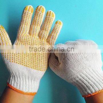 Best sell single side PVC dotted gloves