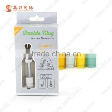 Gold supplier Anyvape original stock offer bdc glassomizer Davideking tank