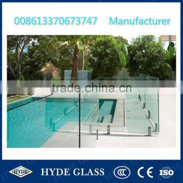 China 10mm tempered swimming pool fence glass panel