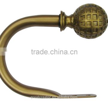 Great Creator Renaissance Gold Global Curtain Finials With Metal Hooks Curtain Tiebacks