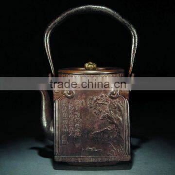 100% Handmade Cast Iron Teapot Hand-made Old Iron Teapot Chinese Traditional Teapot photo-2