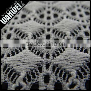 Diamond and Dots Crochet Resilient Hollow Yarn Fabric Print Customed Color Nylon Spandex Lace Fabric for Dress and Skirts 5021 photo-3