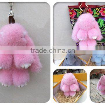 lovely shape pendant/ rex mink fur rabbit toy for decoration and car pendant Shpe Of Copenhagen Keychain