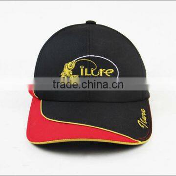 China Fishing Shop 100% Cotton Black+Red Fishing Hat