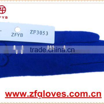 Blue wool gloves/woolen driving gloves with manufacturer in china