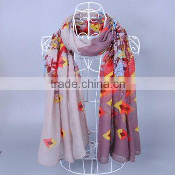 Vintage childhood Pattern Women Scarf Voile Scarves 180*90 Pashmina