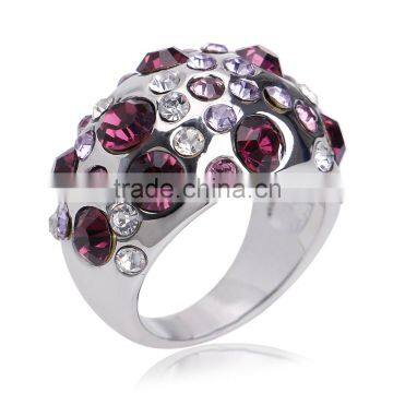 New Arrival Multi Austrian Crystal 18k White Gold Wedding Rings For Women