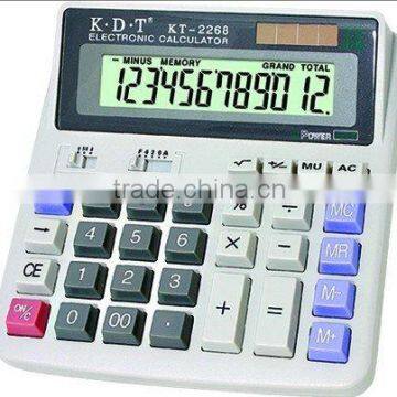 12 digits IT keyboard desktop dual calculator Kt-2268                        
                                                Quality Choice