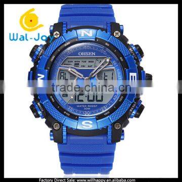 WJ-5257 Japan Double Movement Digital Men Rubber Strap Waterproof Fashion OHSEN Student LED Watch photo-5