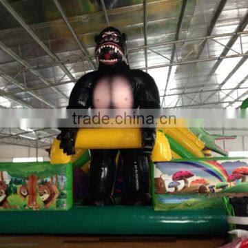 Promotion children's playground castle balloon slide , inflatable animal bouncer, kids inflatable bouncer house