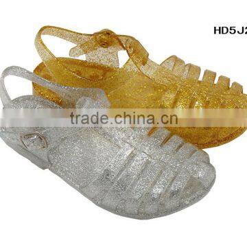 2015 Comfortable Girl Sandal Flat PVC Jelly Shoes Plastic Footwear for Lady