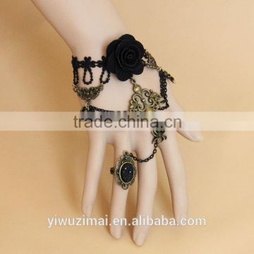 Rose lace spider bracelet with ring chain female accessories wholesale