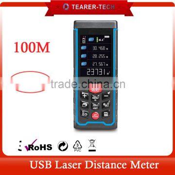 USB color display laser distance meter digital , 0.05m -100m laser meter distance TL-U100