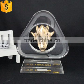 new design gold flower shaped awards for decorative