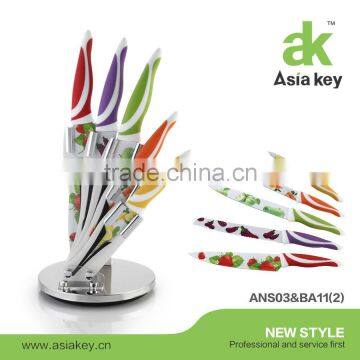 Pattern printing blade kitchen knife stainless steel knife set