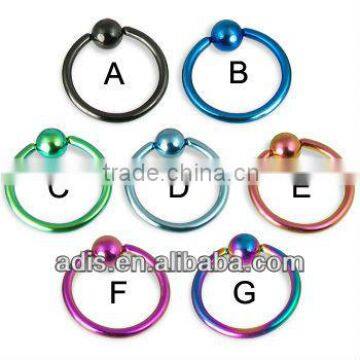 anodized titanium piercing earrings body jewelry,BCR,captive ring