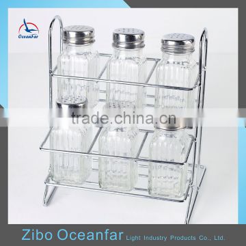 High Quality Mini Salt And Pepper Shaker Empty Glass Spice Jars Clear Condiment Set