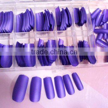 100Pcs Scrub French False Nail Tips Purple