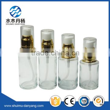 Airless glass lotion bottles cosmetic lotion glass bottles with Golden spray                        
                                                Quality Choice