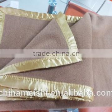 solid camel color wool blanket for army and hotel