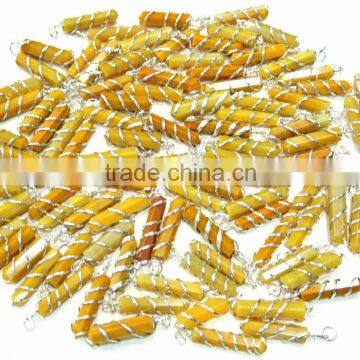 Wrapped Yellow Jasper Pendant Reiki Healing Pendant