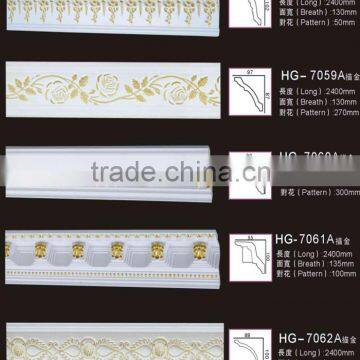 haining high density pu foam material crown cornice moulding with factory price