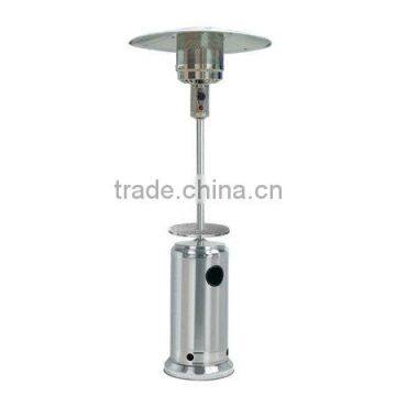 Stand-up stainless steel patio heater with table