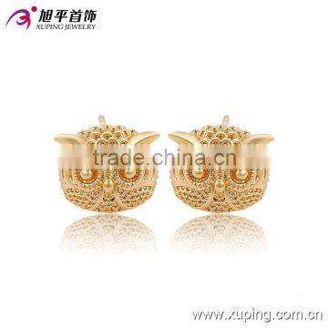 91047 Xuping New Fashion 18K Gold Plated Owl Stud Earring jewellry