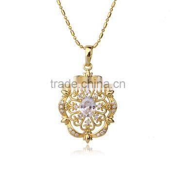 14K gold color flower design shaped pendant necklaces flower pendant