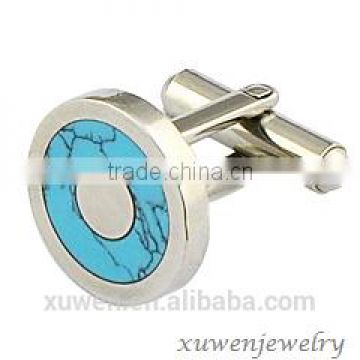 wholesale turquoise 316l stainless steel bulk cufflinks