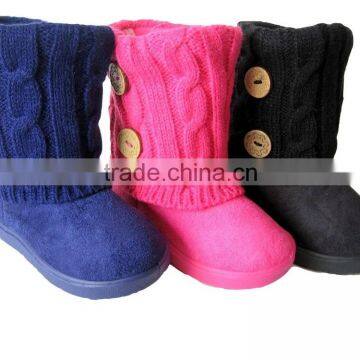 Girls' Cute Winter Buttons Crochet Boots