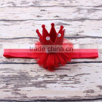 MY-TD4 Newborn Knit Crochet Prince Crown Baby lace headband