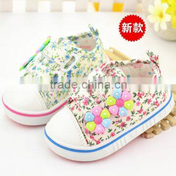 D-3 2015 Spring Candy Color Kids flower Canvas Shoes Slip Girl Casual Soft sale shoes