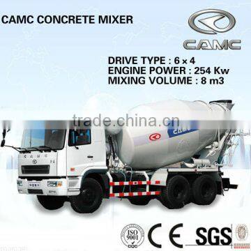 CAMC truck concrete mixer vehicle (Mixing Volume: 8m3, Engine Power: 336HP) of concrete mixer truck