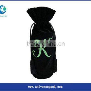 Nice Tassel Printing Bags Design Drawstring Wine Bag Velvet For Sale