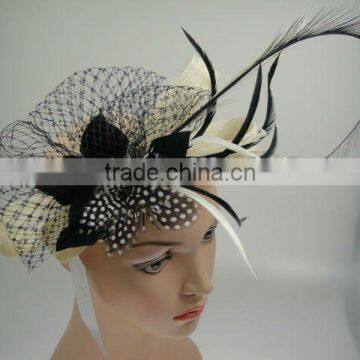 Black Feather Flower Fascinators