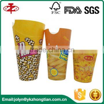 High Quality Single Wall PE Coated Foldable Paper Cup for French Fires