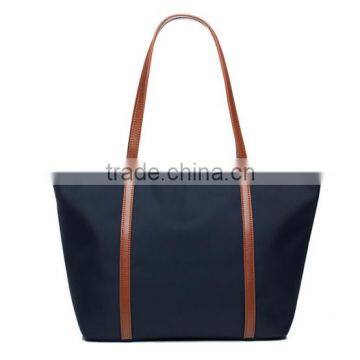 Contrast color europe tote shopping bags simple lady handbag