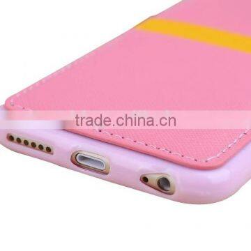 Ultra Thin pu Skin+tpu Dual Color Cellphone Pocket Leather Case for Iphone 6/6s With Hand Rope Supplier's Choice photo-5