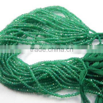 Natural Green onyx Roundel Beads, Semipiricious Beads