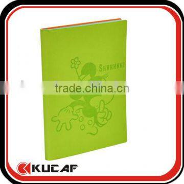 Embossing leather pu cover notebook painted colorful edge