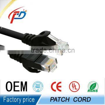 1ft 2ft 3ft 5ft 10ft black color Copper clad alunimun cat 5e cat6 patch cable