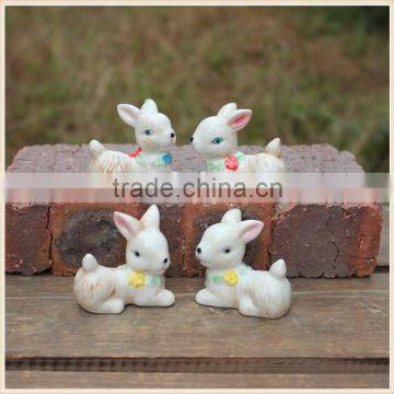 ceramic garden ornament rabbit figurine for decoration