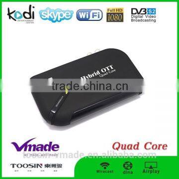 hot support Android os with dvb s2 amlogic s805 quad core s2 Android tv box