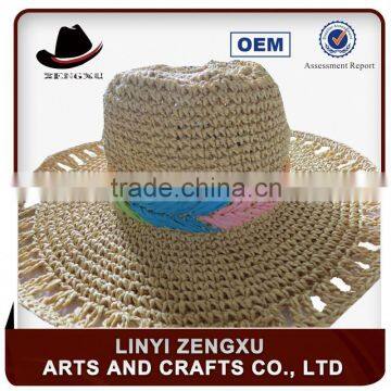 Summer wholesale crochet straw bowler hat